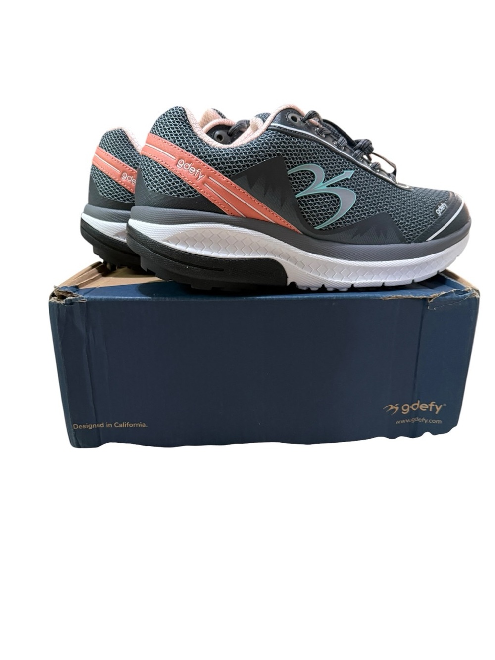 GDefy Women's Gray & Coral Athletic Walking Shoes
